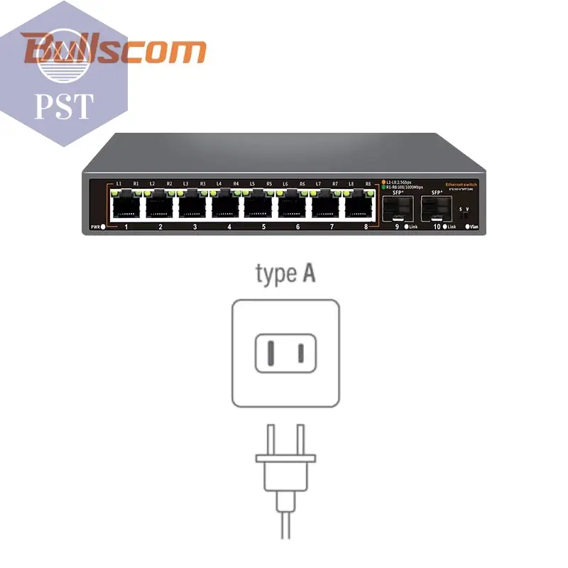 Bullscom 10-Port-Switch Unmanaged