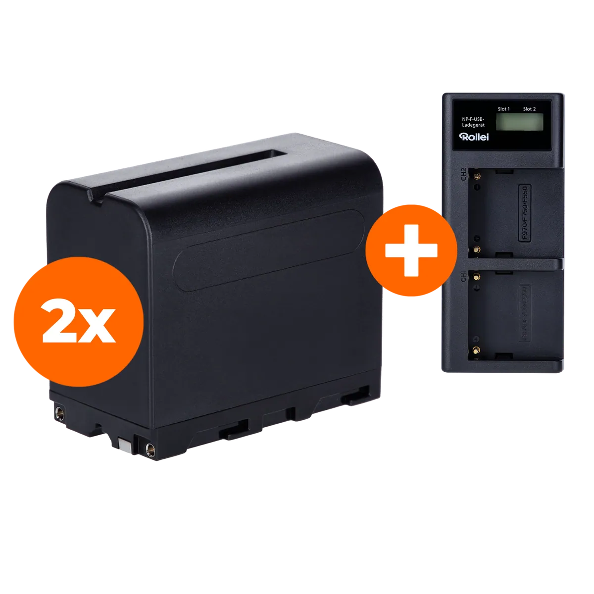 Bundle 2x Akku Typ Sony NP-F960 inkl. Ladegerät