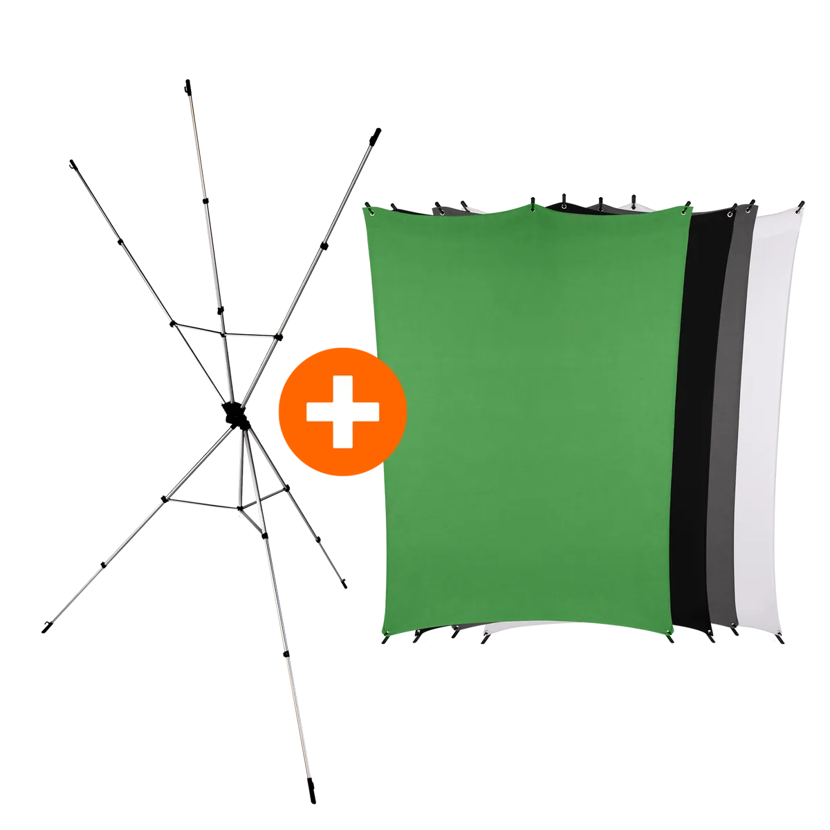 Bundle X-Drop Hintergrund-System + Hintergrund 2,1 x 1,5 m