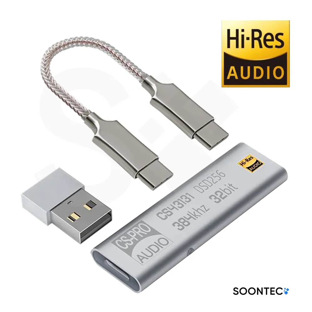Hi-Res DAC Soundkarte 384kHz DSD256 CS43131 USB-C zu 3,5 mm Kopfhörerverstärker