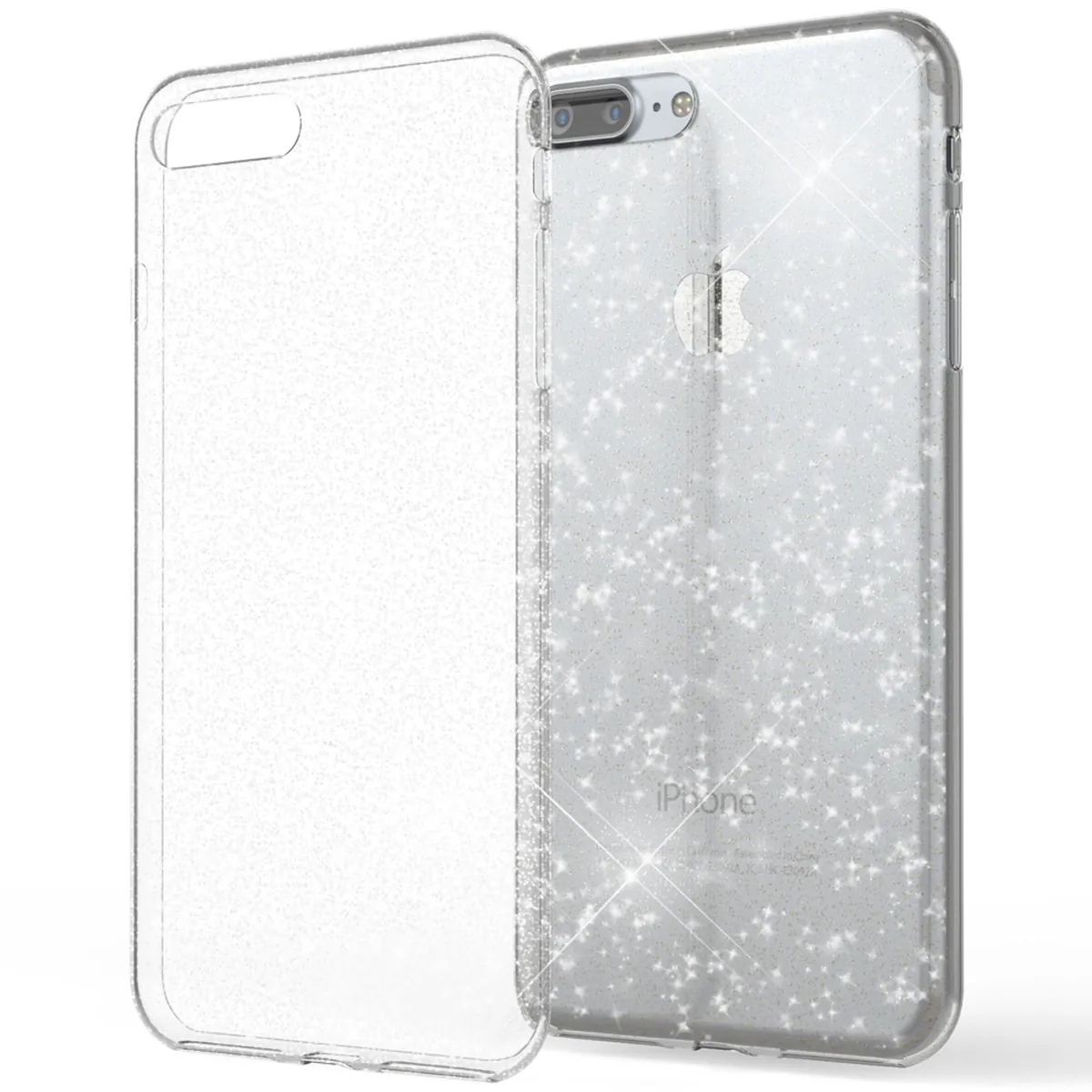 NALIA Glitzerhülle für iPhone 7 Plus / 8 Plus – Funkelndes Silikon Case – DAZZLIN (Transparent & Stoßfest) – Marke aus Berlin