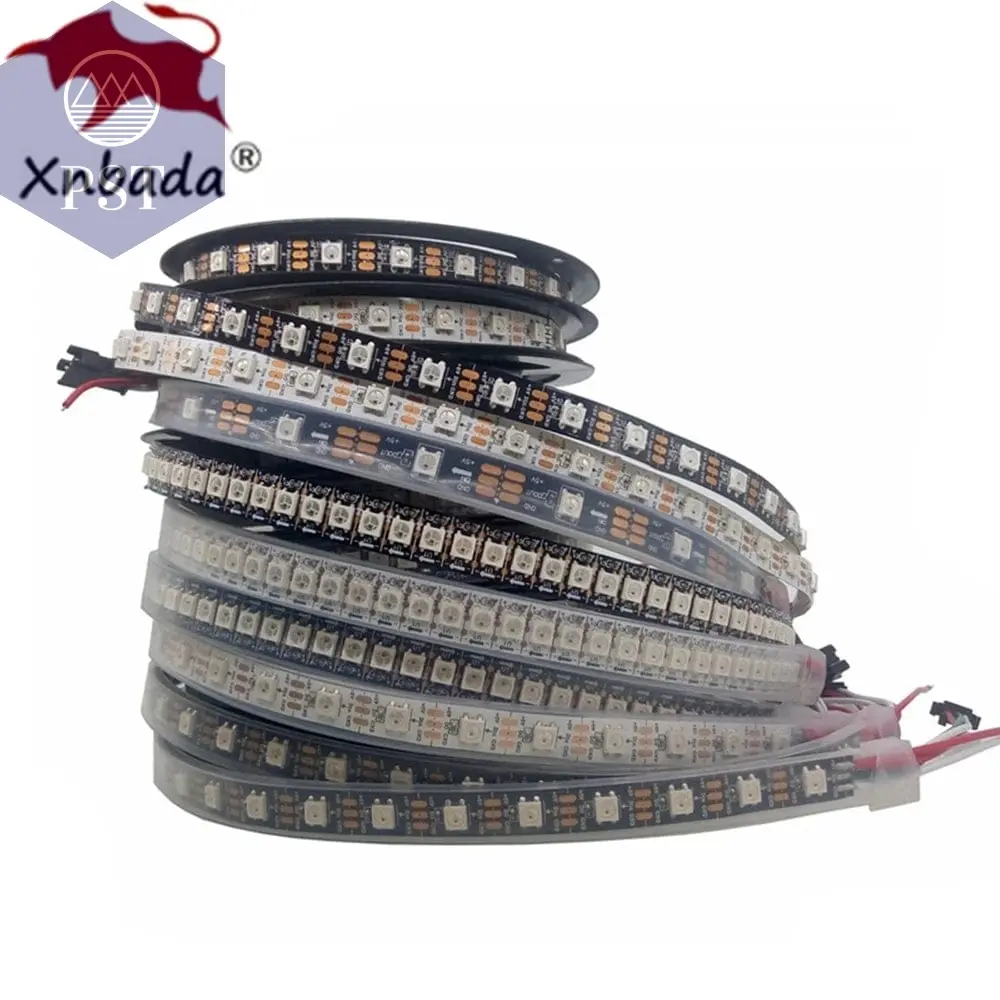 RGB Led Strip WS2812 Smart Pixels Led Light Black White PCB Waterproof IP30/65/67