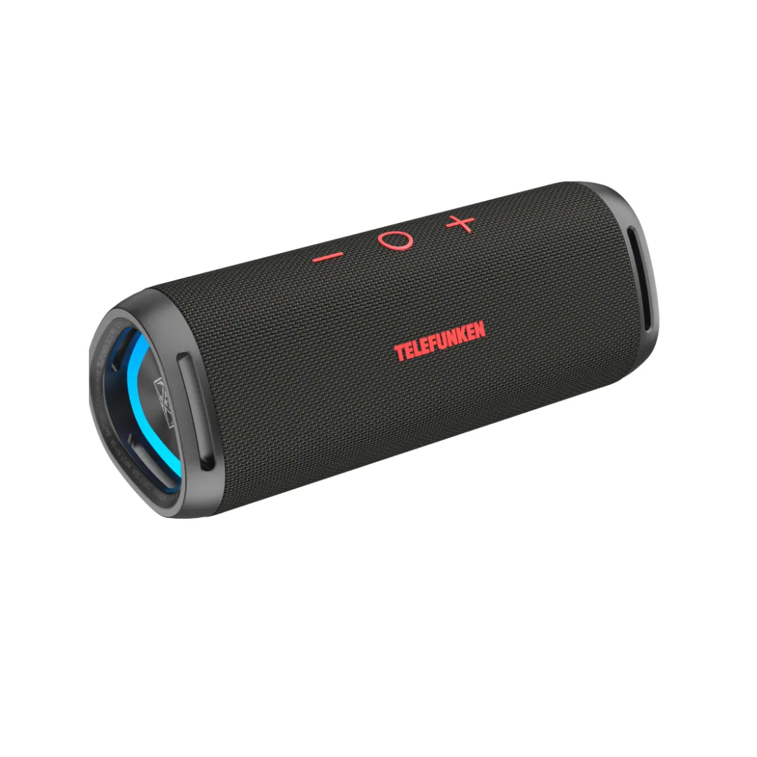 TELEFUNKEN Delta PRO Bluetooth Lautsprecher, 35 W, tragbarer IP67 Outdoor-Speaker mit App-EQ, TWS Stereo, TF/microSD & AUX-In, integriertem Mikrofon, bis zu 13 h Akku, schwarz