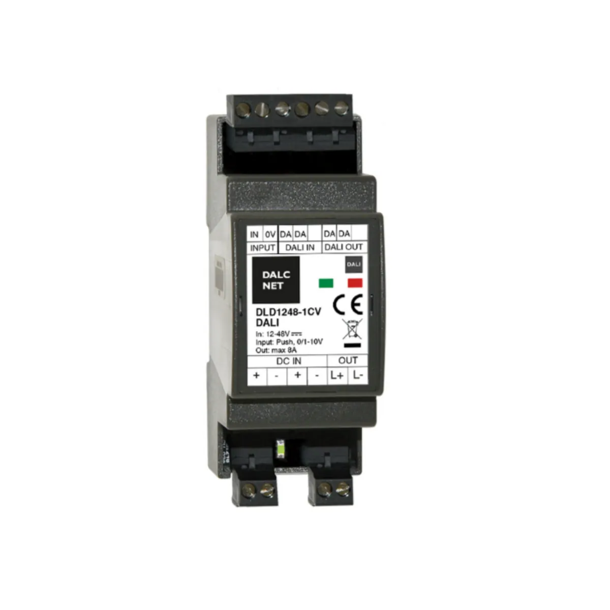DALCNET DLD1248-1CV-DALI  0-10 Volt / 1-10 Volt / Push-Dimm / Dali / Resistiv / Dimmer / CV / 360W / 7,5 A / 12V-48V