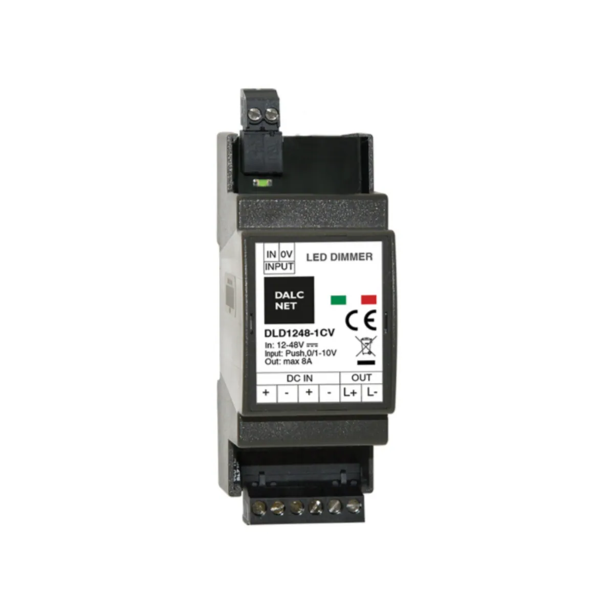 DALCNET DLD1248-1CV Push-Dimm / 0-10 Volt / 1-10 Volt / Resistiv / Dimmer / CV / 360W / 7,5 A / 12V-48V