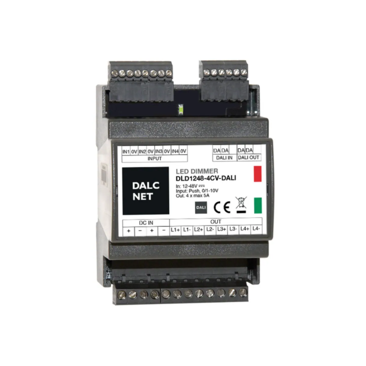 DALCNET DLD1248-4CV-DALI  0-10 Volt / 1-10 Volt / Push-Dimm / Dali / Resistiv / Dimmer / CV / 960W / 5 A / 12V-48V