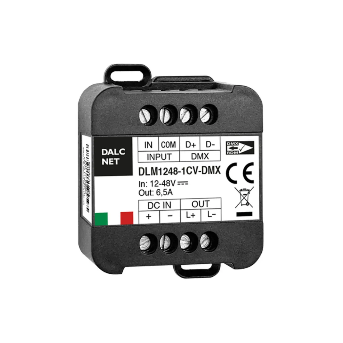 DALCNET DLM1248-1CV-DMX 0-10 Volt / 1-10 Volt / Push-Dimm / DMX/ Resistiv / Dimmer / CV / 312W / 6,5 A / 12V-48V