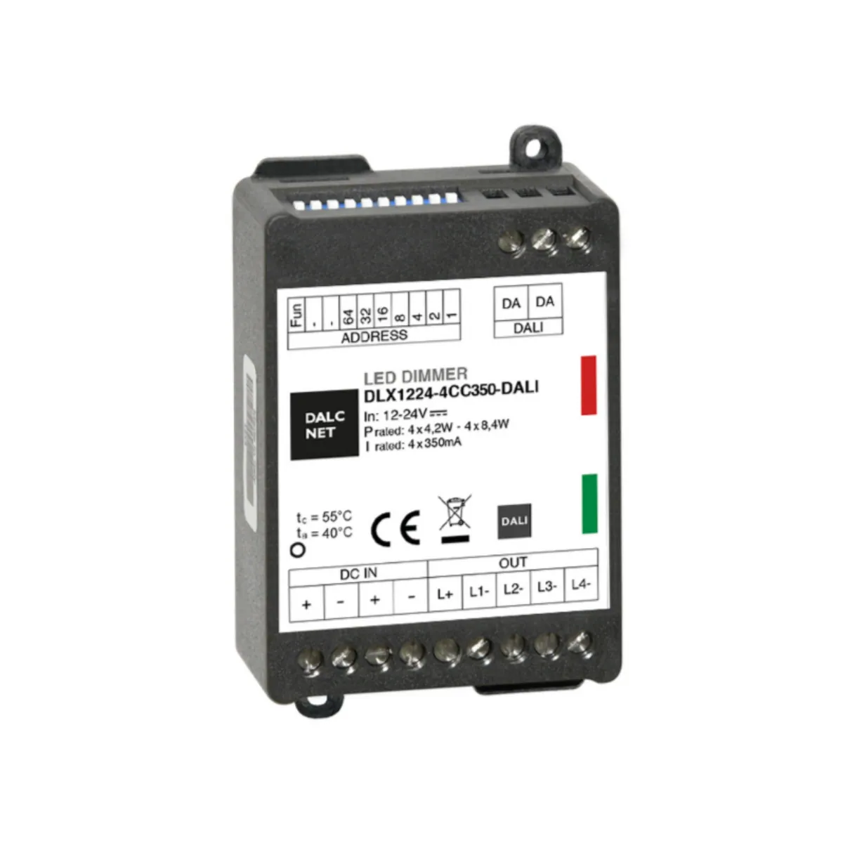 DALCNET DLX1224-4CC350-DALI Dimmer CC 33,6W / 0,35A / 12V-24V