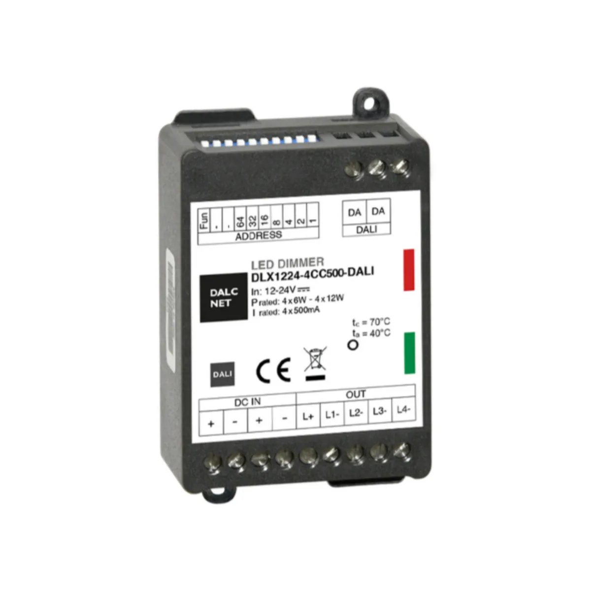 DALCNET DLX1224-4CC500-DALI Dali Dimmer CC 48W / 0,5 A / 12V-24V