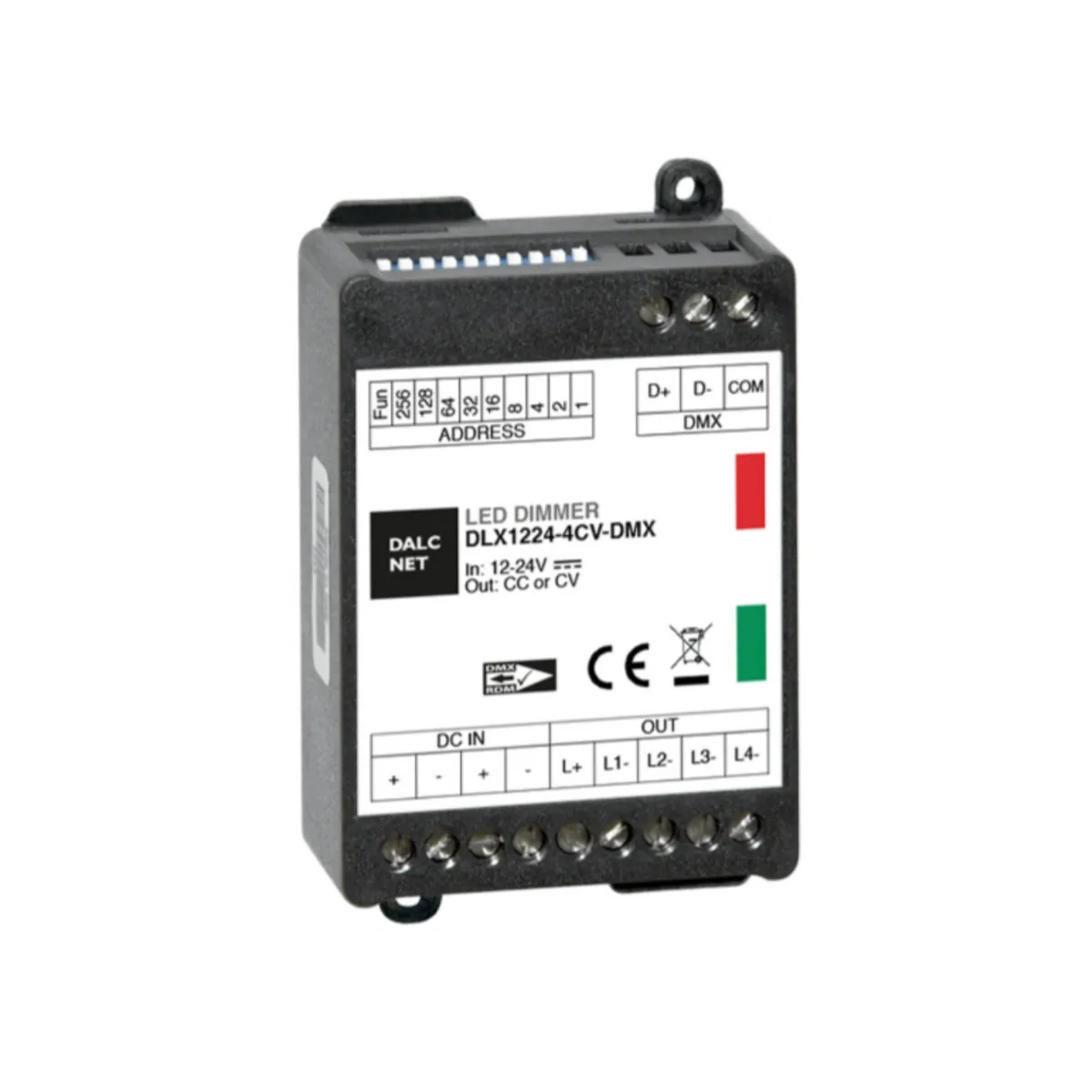 DALCNET DLX1224-4CV-DMX DMX Dimmer CV 240W / 5 A / 12V-24V