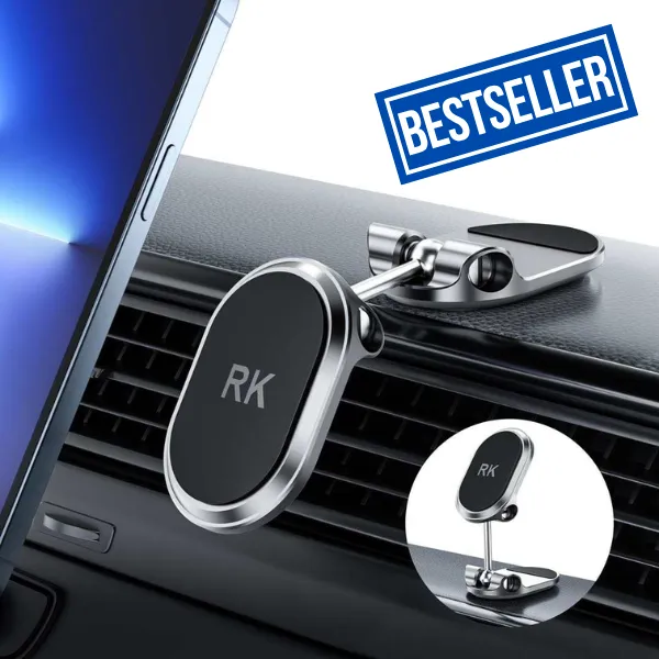Mini Power Handyhalterung Auto Magnet (Top.1 von Magnetkraft & Fällt Nie ab) 360° Verstellbar magnetische Handy Halterung fürs Auto, Universal KFZ (Schwarz)