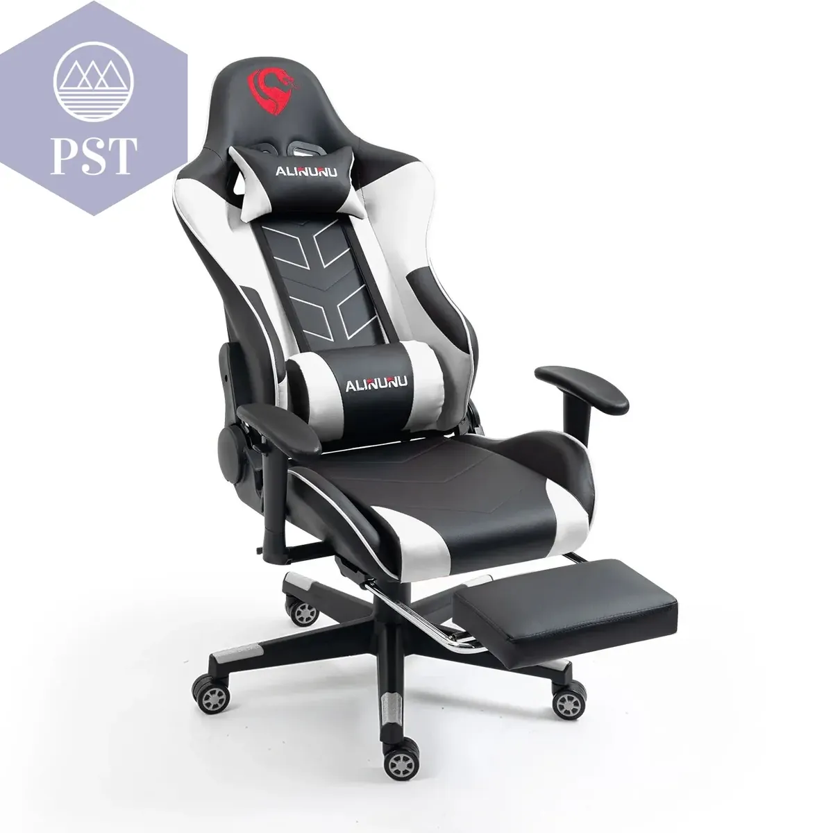 Ergonomischer Gaming Stuhl mit Fußstütze
