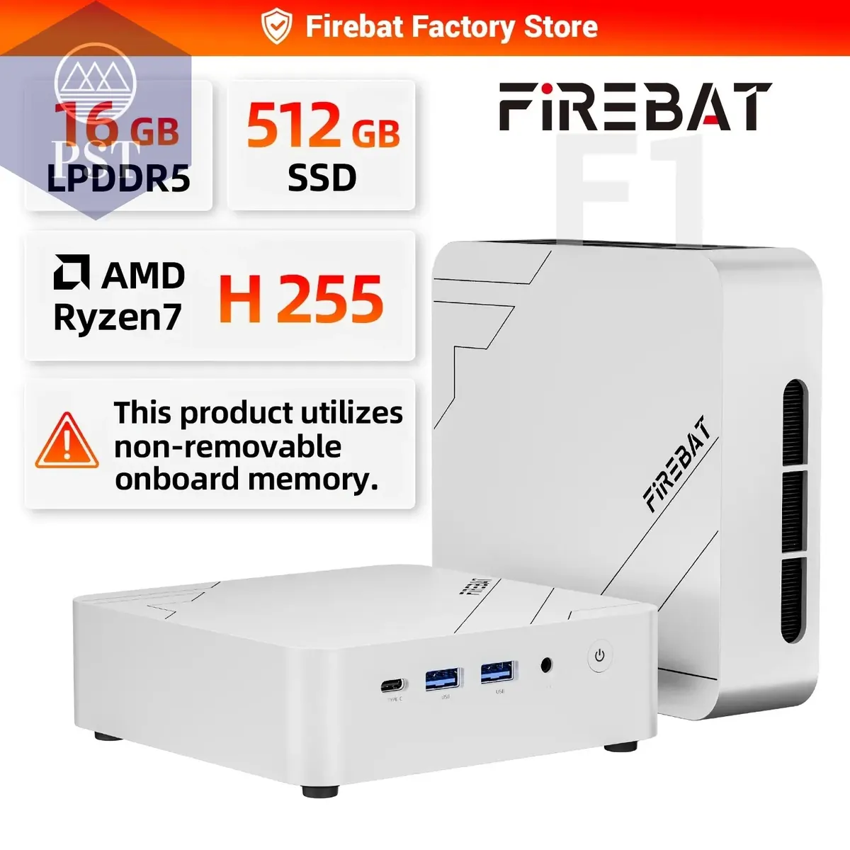 FIREBAT F1 MINI PC AMD Ryzen 7 H255 24GB RAM 1TB SSD WIFI6 BT5.2 MINI-PC Windows 11 Desktop Computer