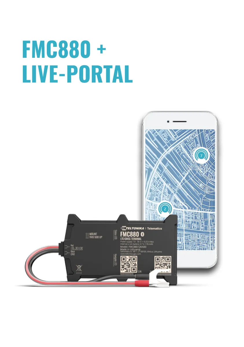 Teltonika FMC880 GPS Tracker + Live Portal Service