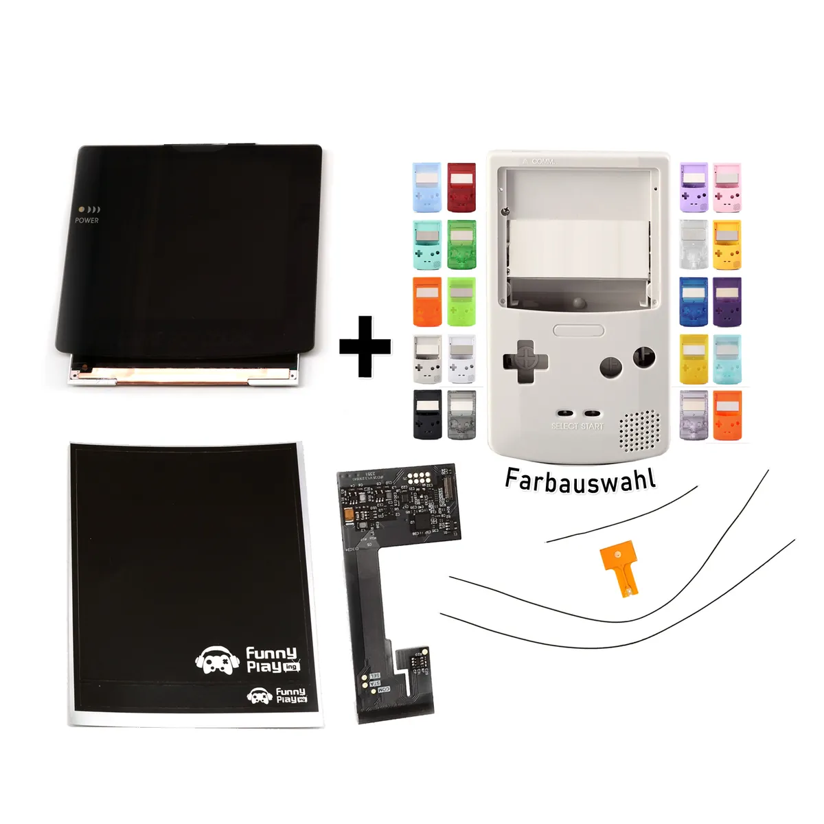 FunnyPlaying GBC Q5 IPS LCD Set v2.1 Laminated + Gehäuse