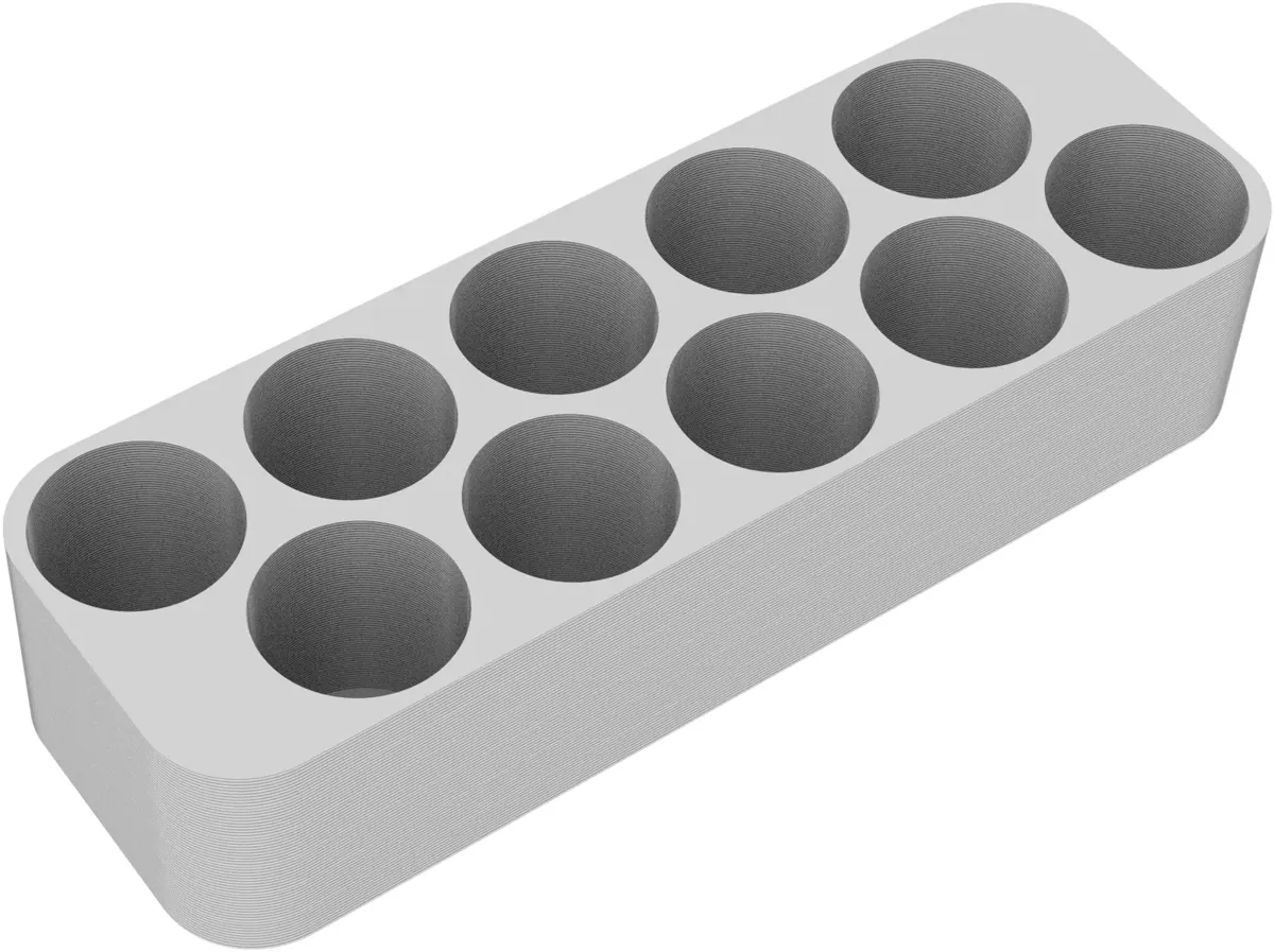 Tray grey 10 holes diameter 26 mm 165 mm x 55 mm x 35 mm Astra and Moderna