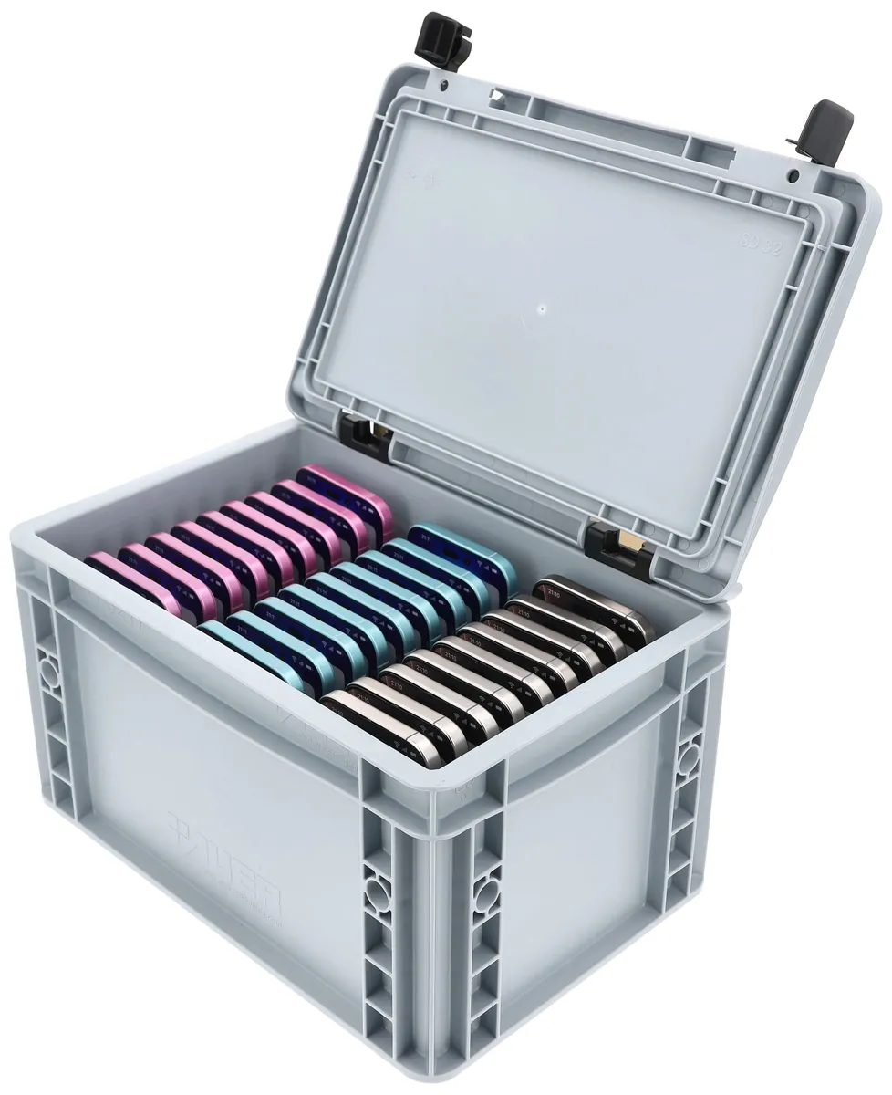 Compact A4 mobile oasis with lid - organization and security for up to 27 smartphones
