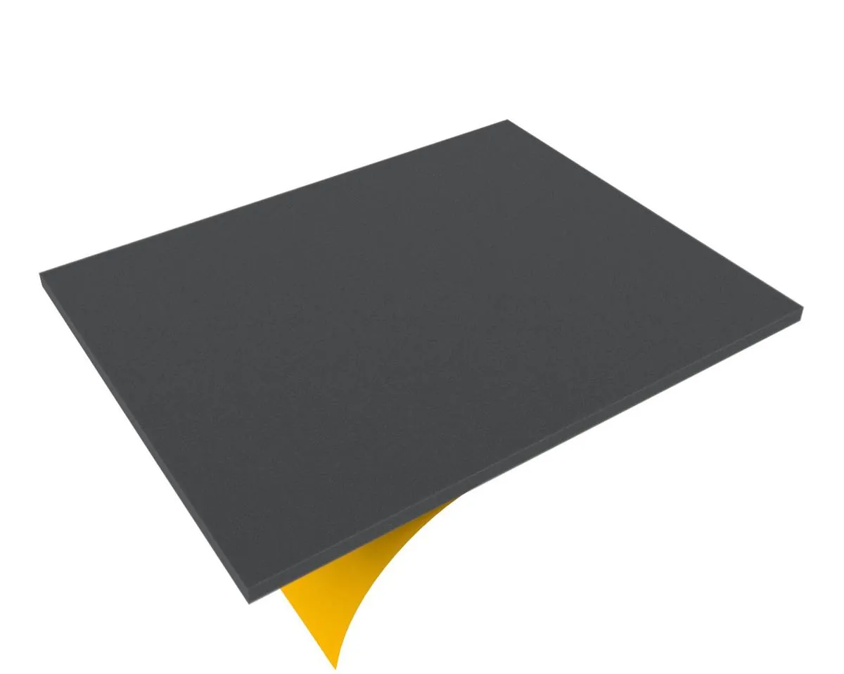 500 mm x 250 mm x 10 mm thin foam pad - one side self-adhesive