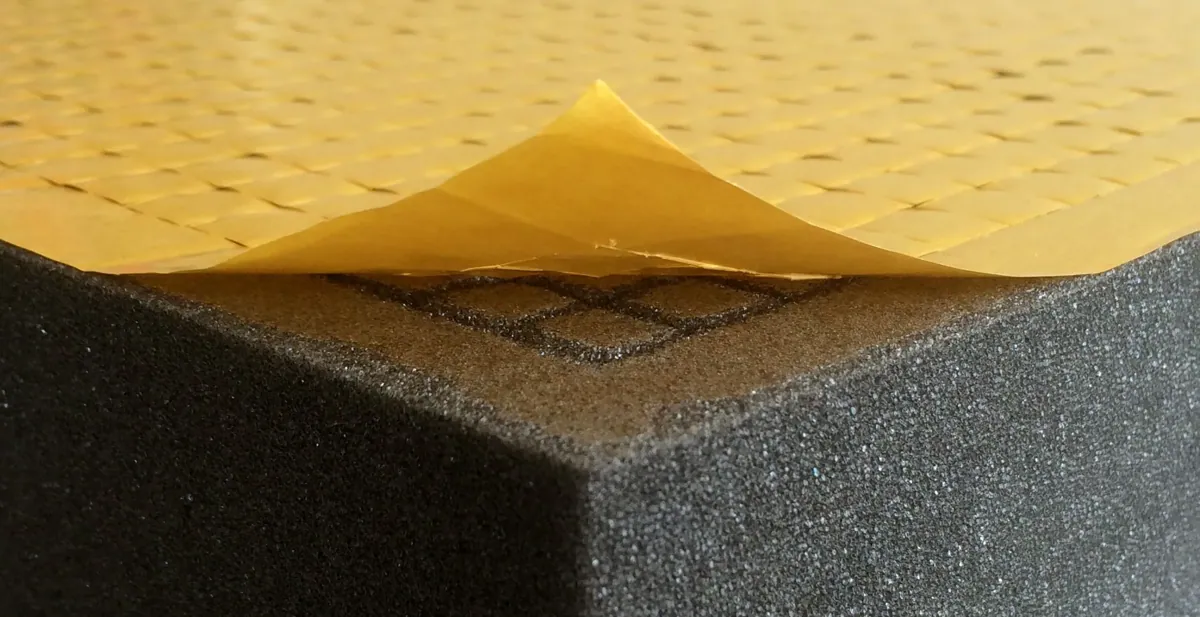 500 mm x 250 mm x 90 mm Feldherr Pick and Pluck / Pre-Cubed foam tray - self-adhesive - grid width 20 mm