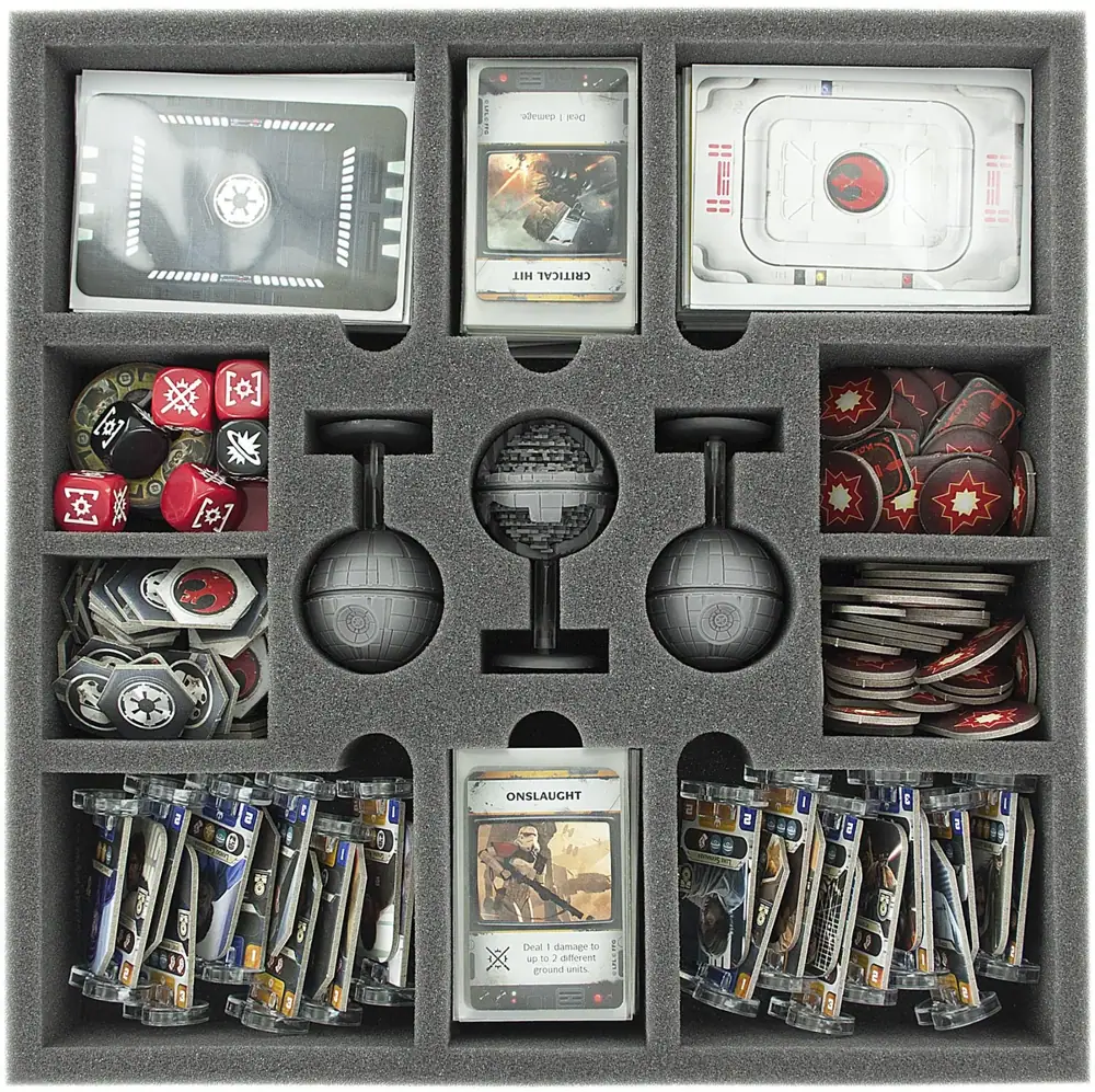 AF050RE03 50 mm foam tray for Star Wars Rebellion board game box with 13 slots