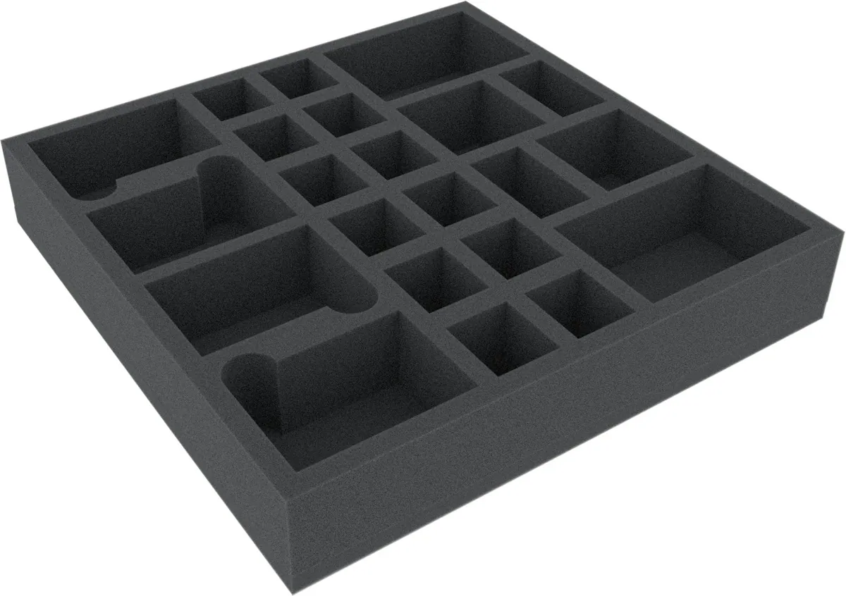 AFEA050BO 285 mm x 285 mm x 50 mm foam tray for board game boxes