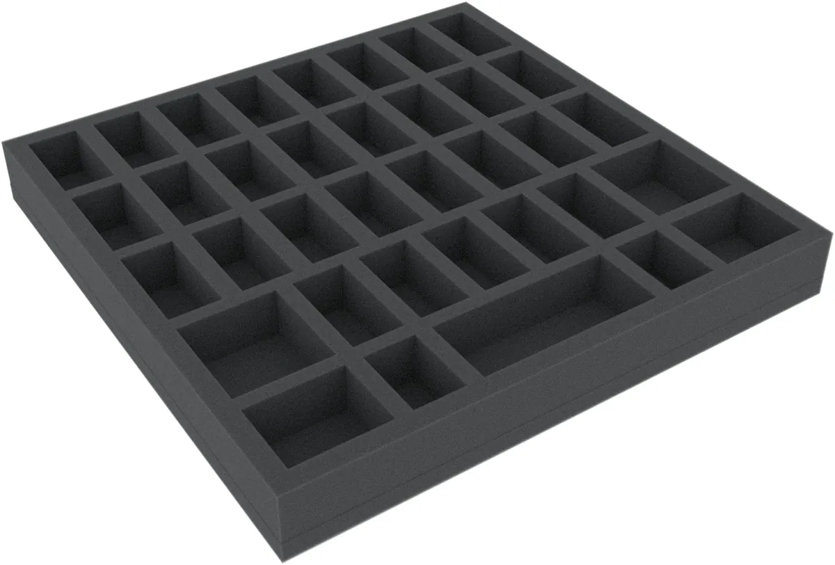 AFMEEL035BO 285 mm x 285 mm x 35 mm foam tray - 36 compartments
