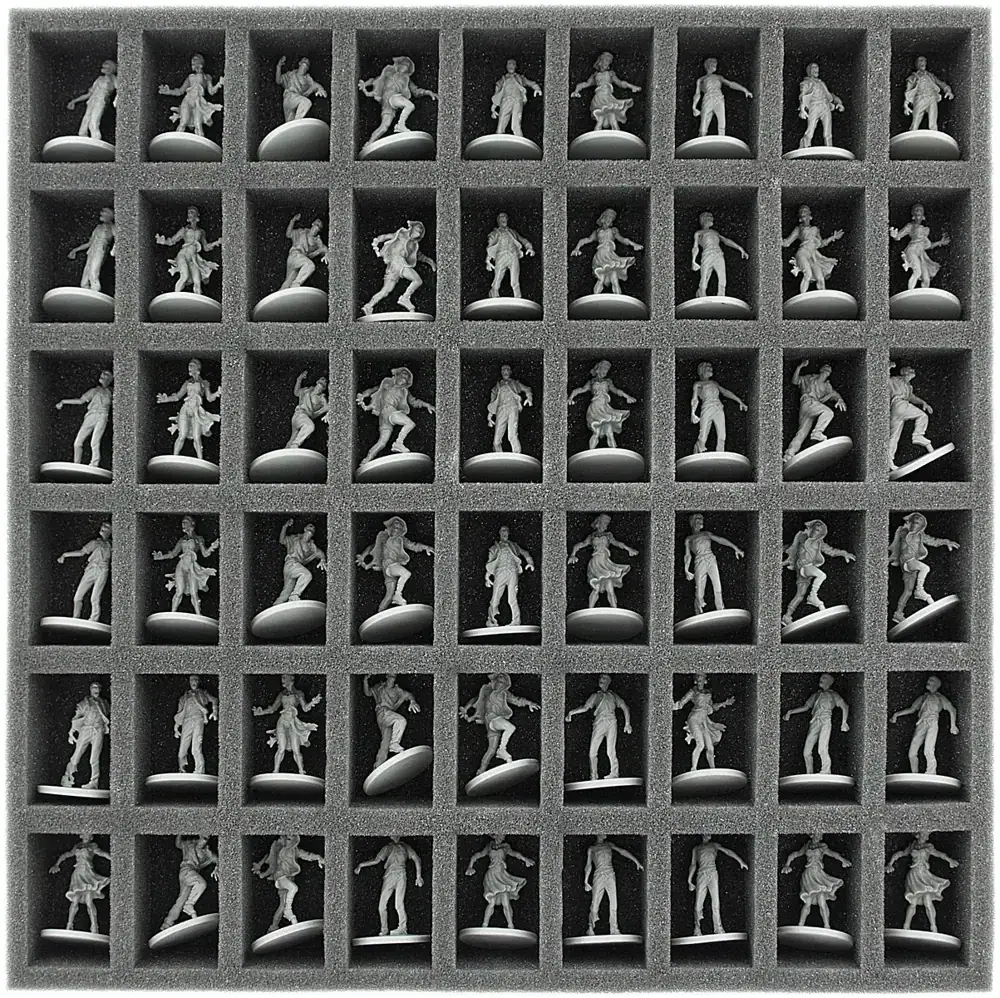 AG035ZC02 35 mm foam tray with 54 slots for Zombicide boadgame boxes