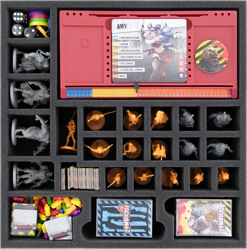 AG050A002 foam tray for Zombicide dashboards and miniatures - 26 compartments