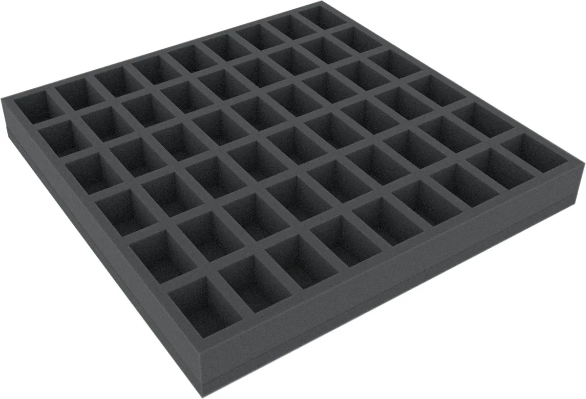 AGDG035BO 295 mm x 295 mm x 35 mm foam tray for board game boxes with 54 compartments
