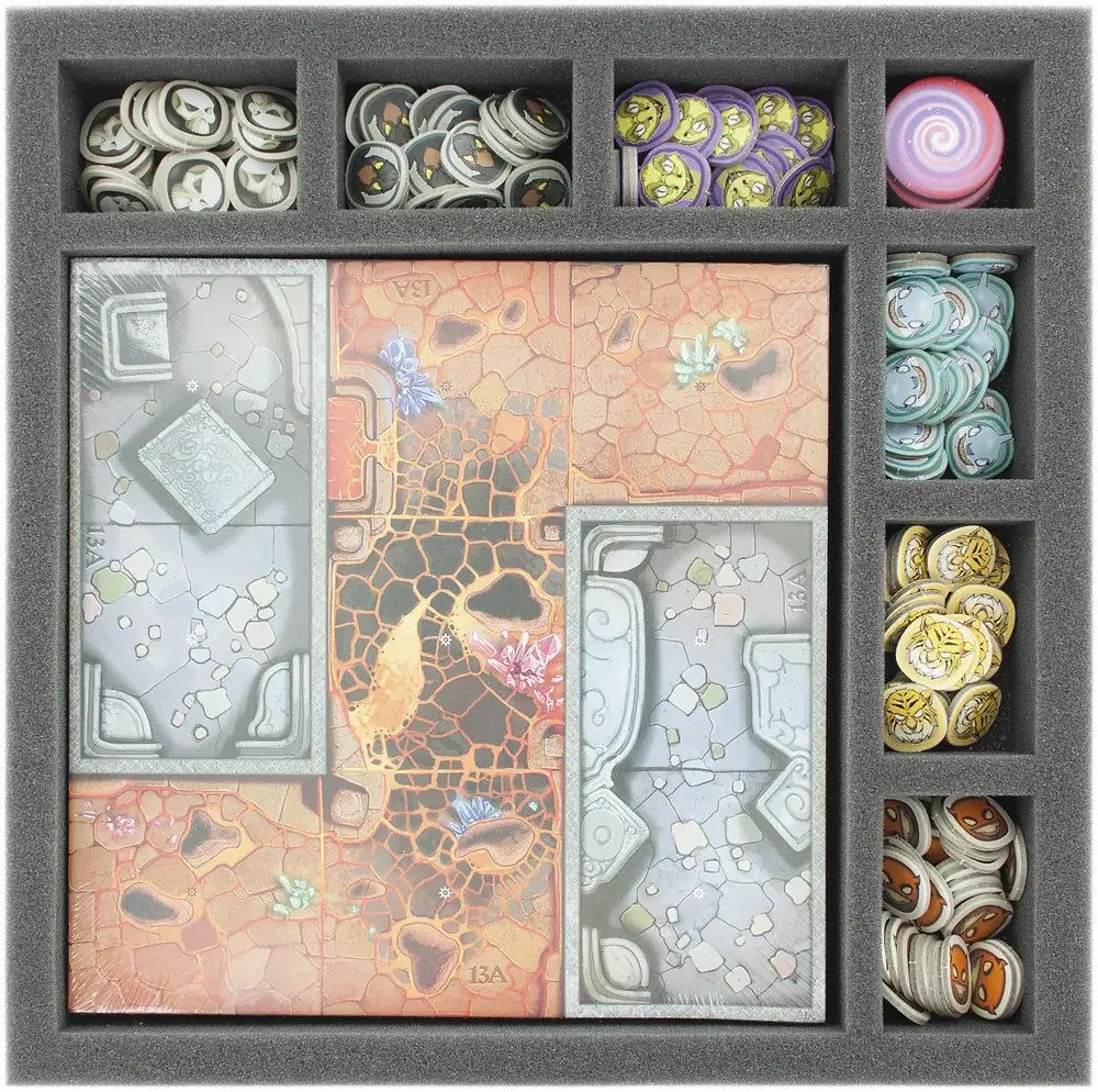 AGJE040BO 40 mm foam tray with 8 compartments for Arcadia Quset - Tiles