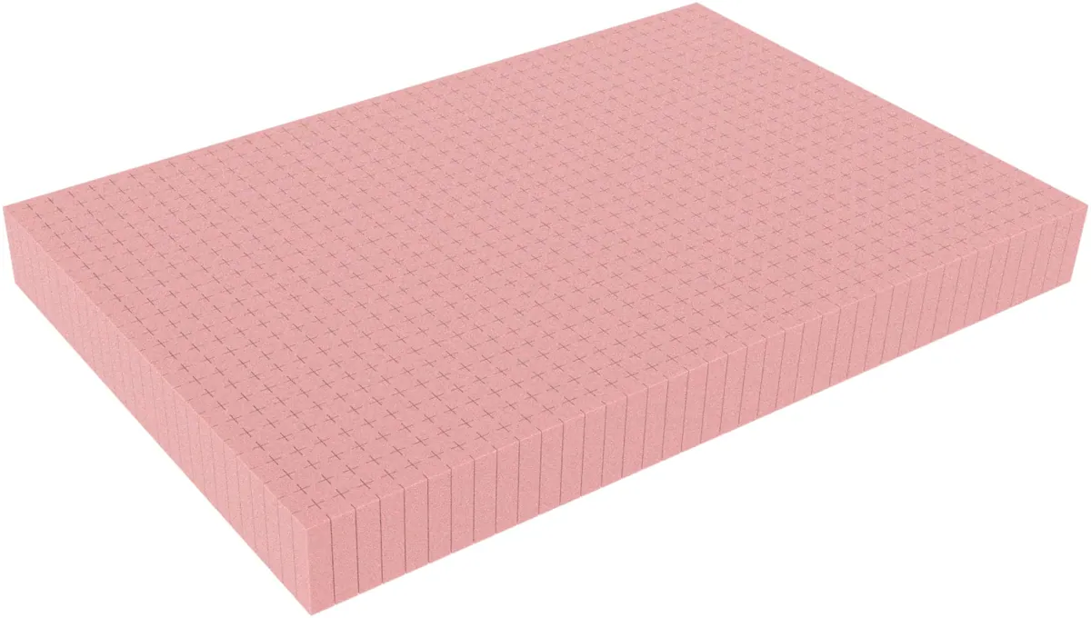 600 mm x 400 mm x 60 mm ESD Raster / Pick and Pluck / Pre-Cubed foam tray - Raster 15 mm - electrostatic dissipative