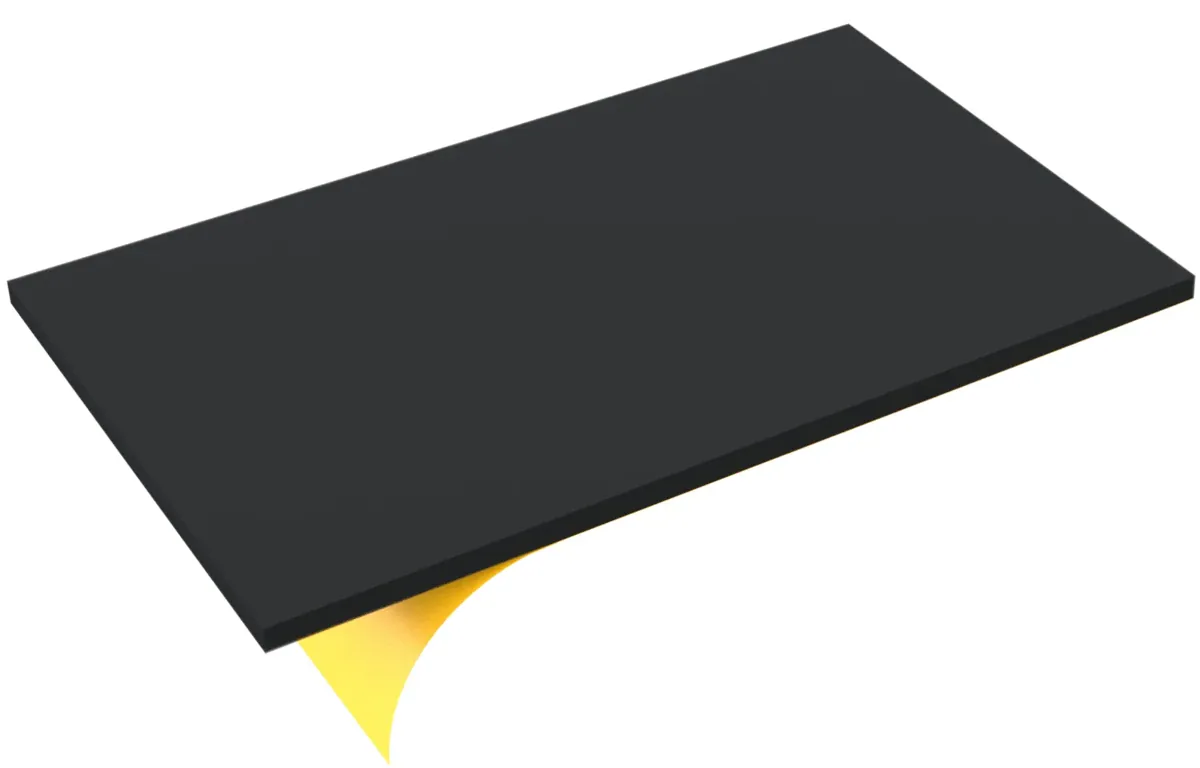 550 mm x 350 mm x 15 mm PE rigid foam sheet / polyethylene foam mat - self-adhesive