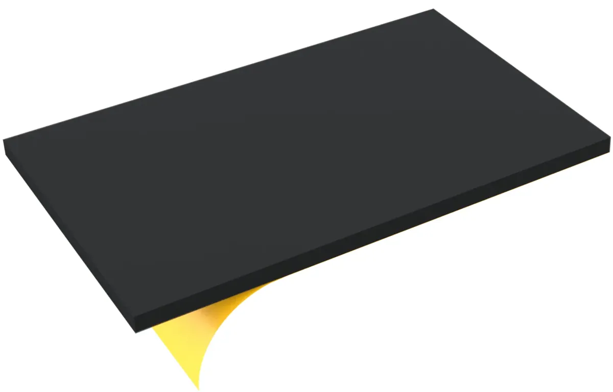 550 mm x 350 mm x 20 mm PE rigid foam sheet / polyethylene foam mat - self-adhesive