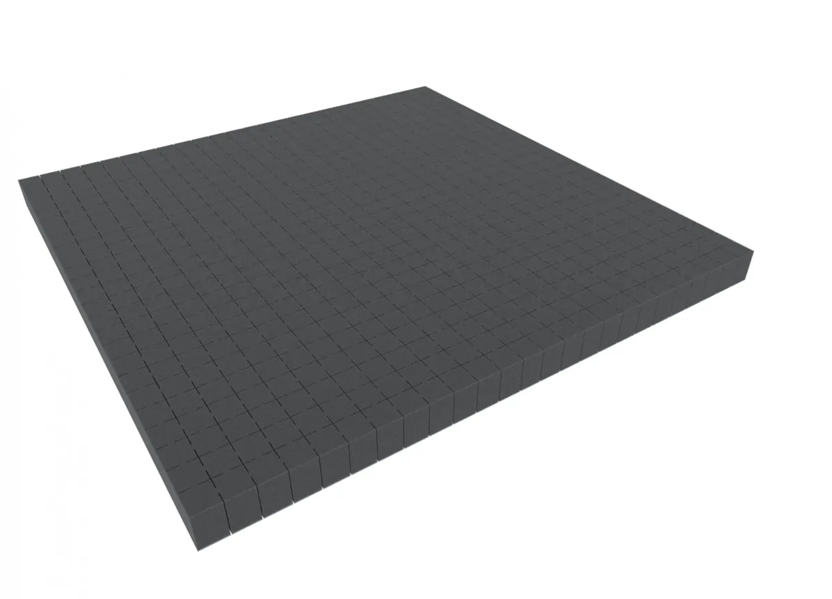 1000 mm x 1000 mm x 30 mm - Raster 20 mm - Pick and Pluck / Pre-Cubed foam tray