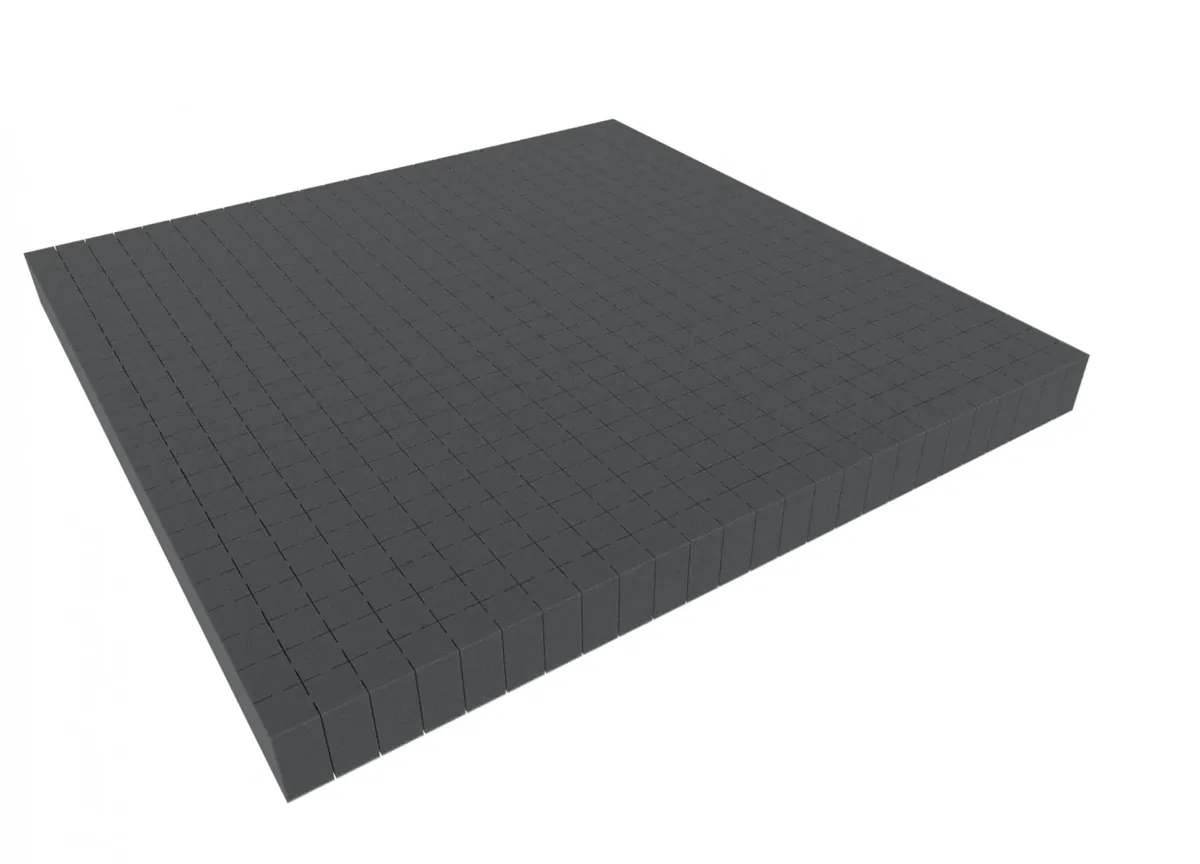 1000 mm x 1000 mm x 40 mm - Raster 20 mm - Pick and Pluck / Pre-Cubed foam tray