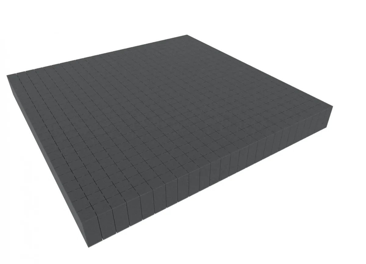 1000 mm x 1000 mm x 50 mm - Raster 20 mm - Pick and Pluck / Pre-Cubed foam tray