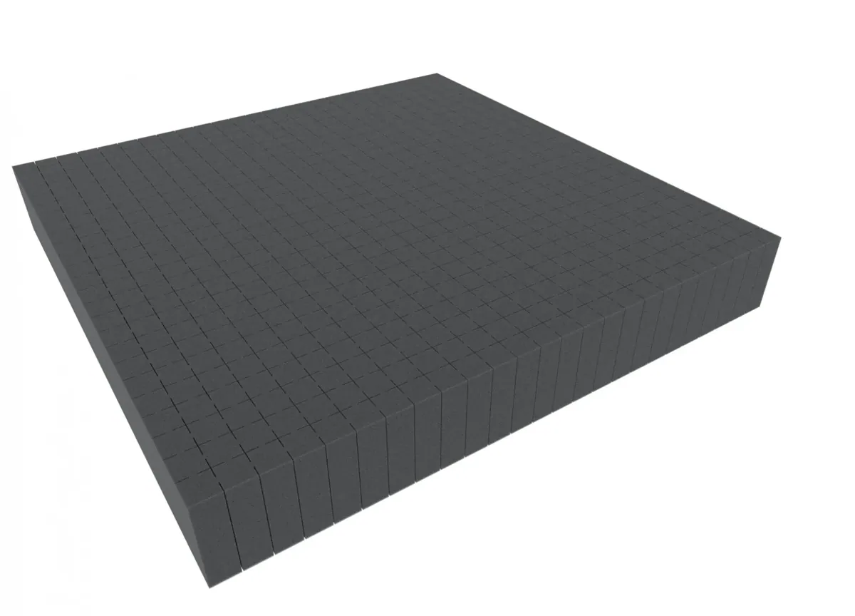 1000 mm x 1000 mm x 70 mm - Raster 20 mm - Pick and Pluck / Pre-Cubed foam tray