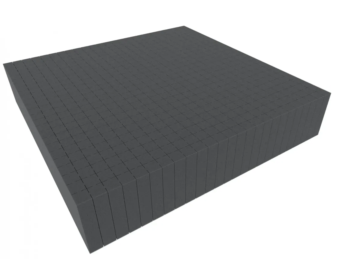1000 mm x 1000 mm x 100 mm - Raster 20 mm - Pick and Pluck / Pre-Cubed foam tray
