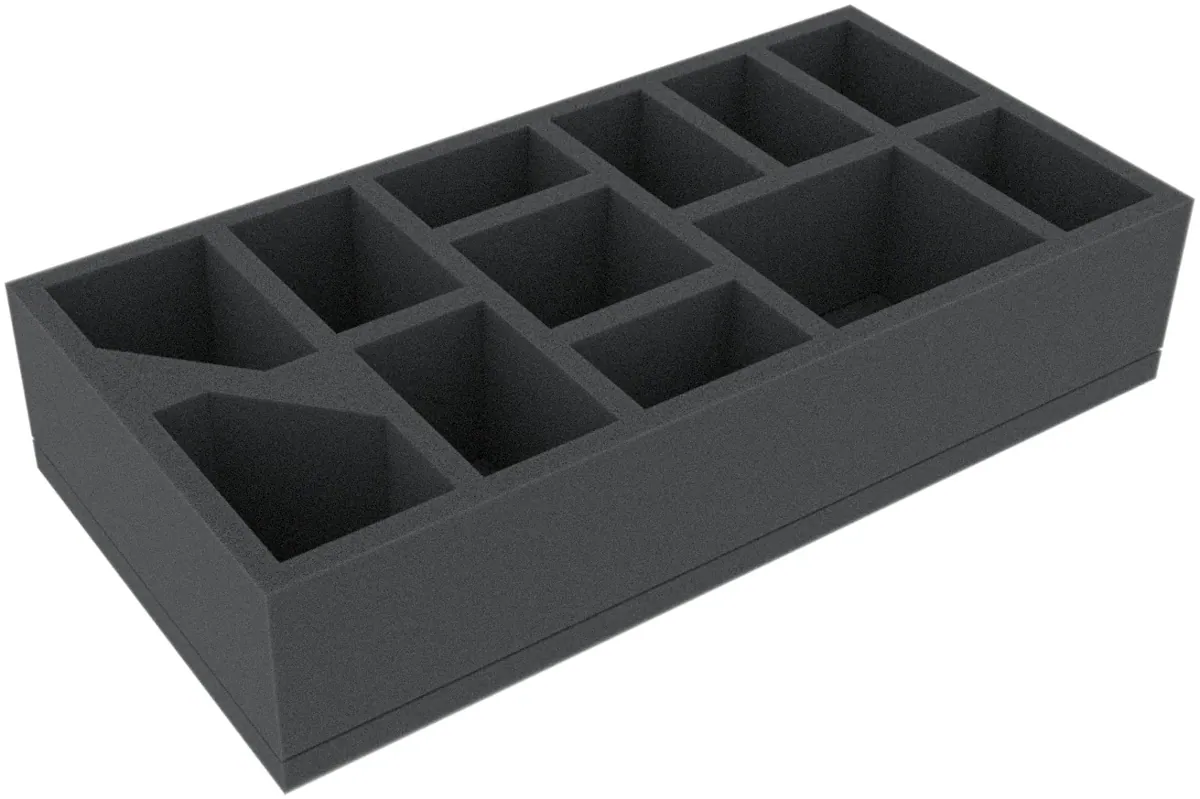 BEMFKX050BO 285 mm x 142,5mm x 50 mm foam tray for board games with 12 compartments