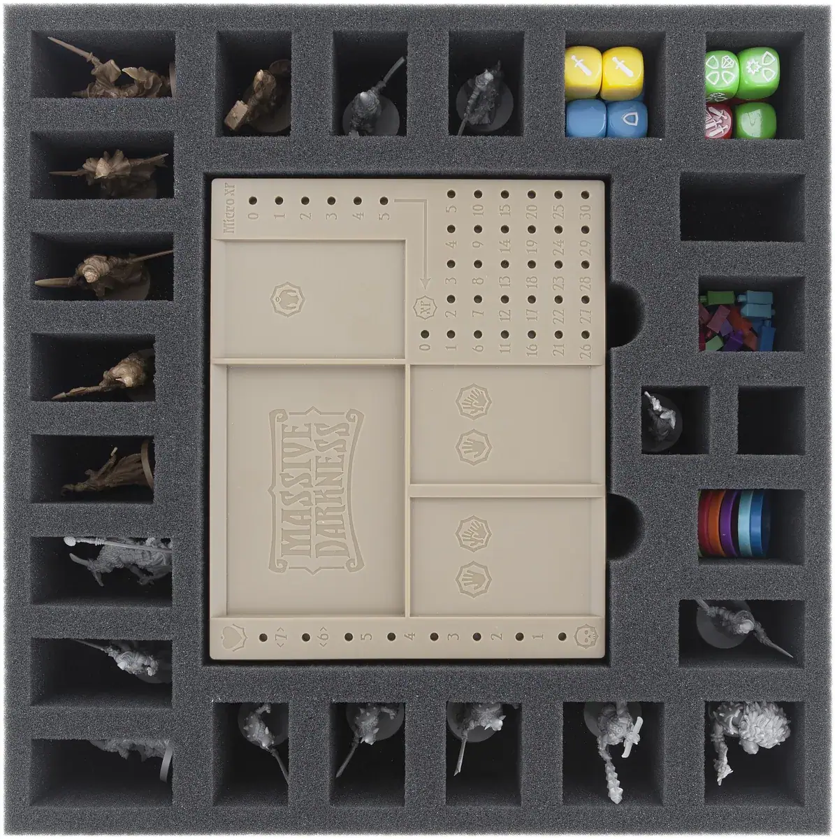 BHKW055BO 55 mm foam tray with 25 compartments for Massive Darkness - Dashboards