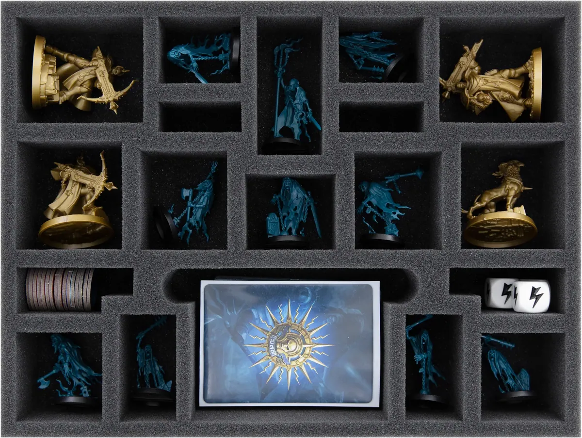 BJMEZC050BO 293 mm x 219 mm x 50 mm foam tray for board games with 17 compartments