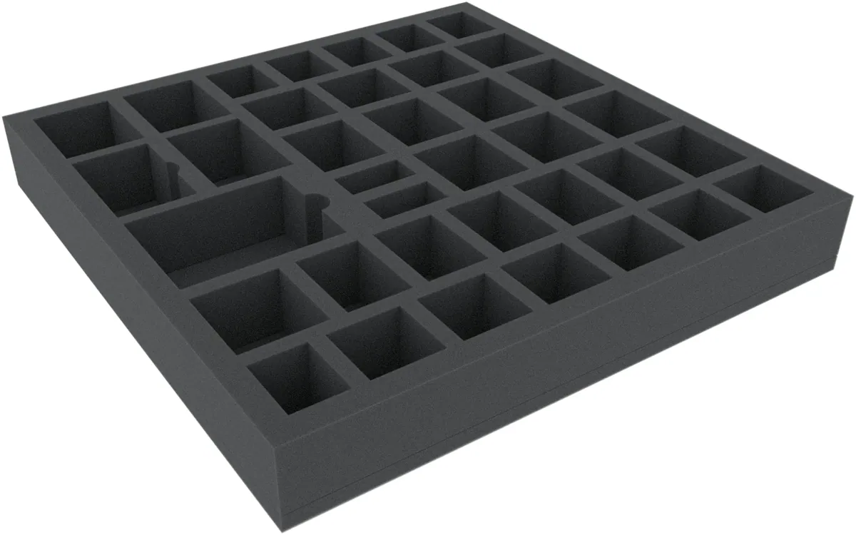 DCMEMZ050BO 370 mm x 370 mm x 50 mm foam tray for board games - 37 compartments