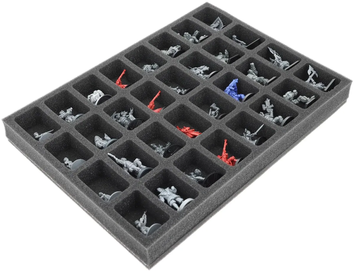 DD040A001 360 mm x 260 mm x 40 mm foam insert for Euroboxes 40 x 30 cm - 32 miniatures