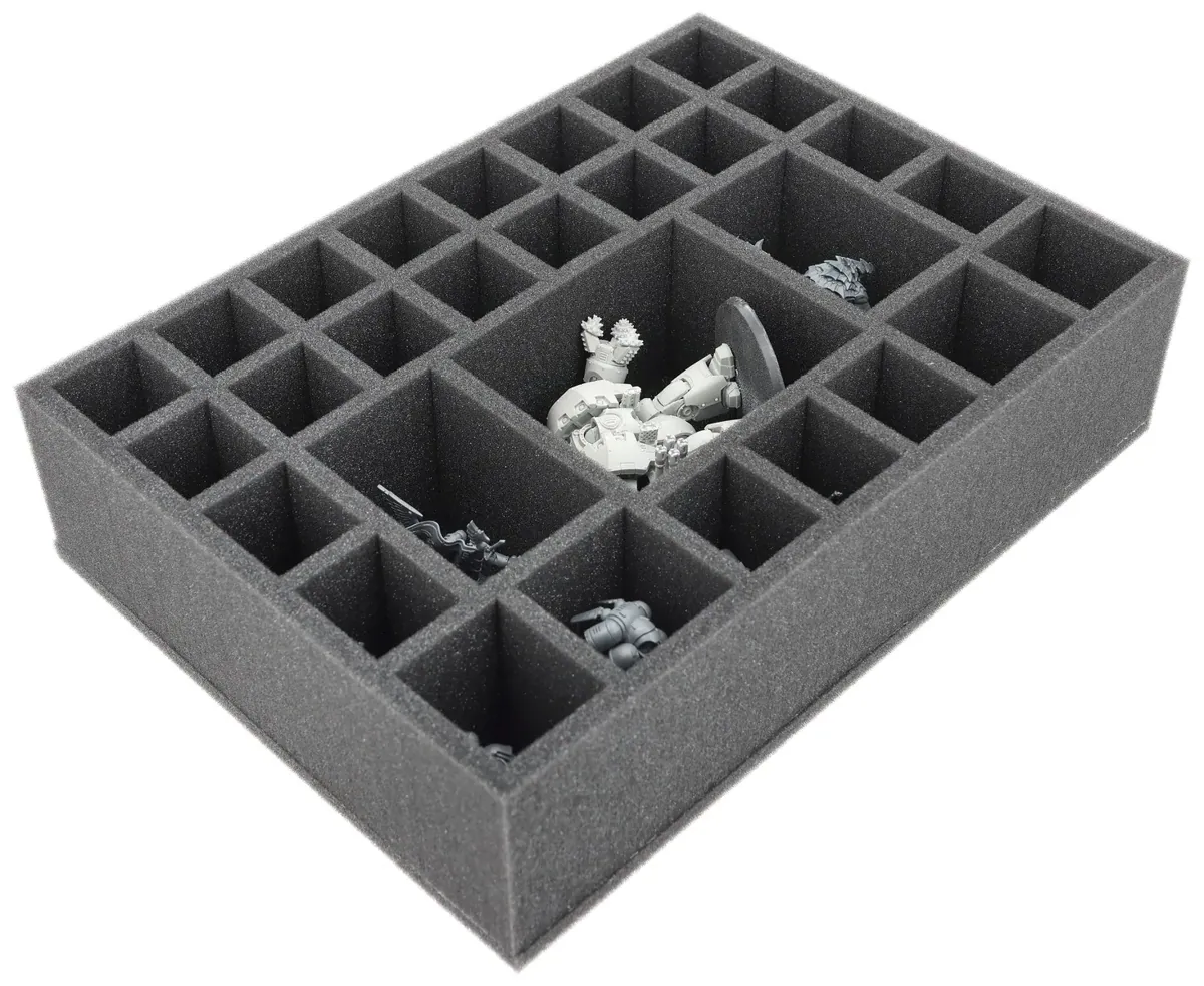 DD090A001 360 mm x 260 mm x 90 mm foam insert for Euroboxes 40 x 30 cm - 30 miniatures