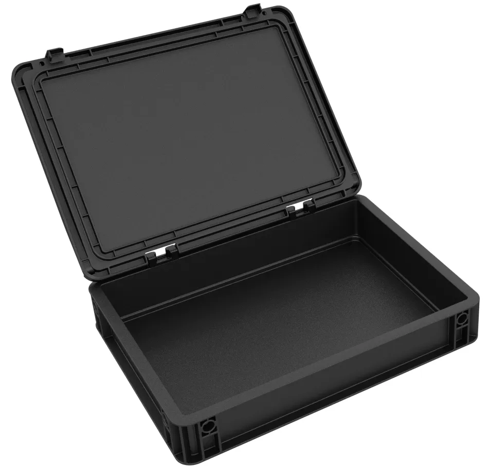 DDEB070ESD Eurocontainer Case / Euro Box with hinge lid ESD ED 43/75 HG