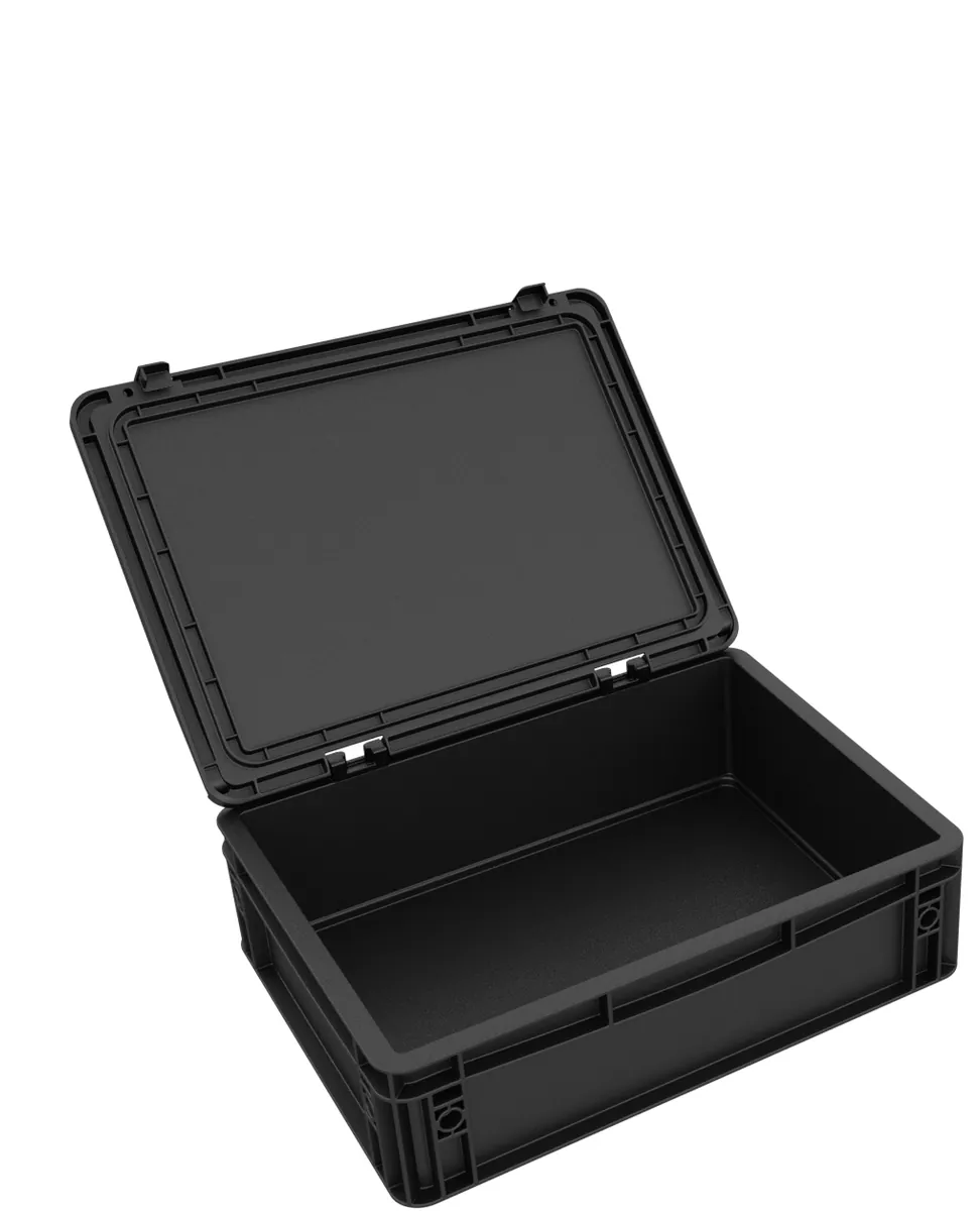 DDEB115ESD Eurocontainer Case / Euro Box with hinge lid ESD ED 43/12 HG