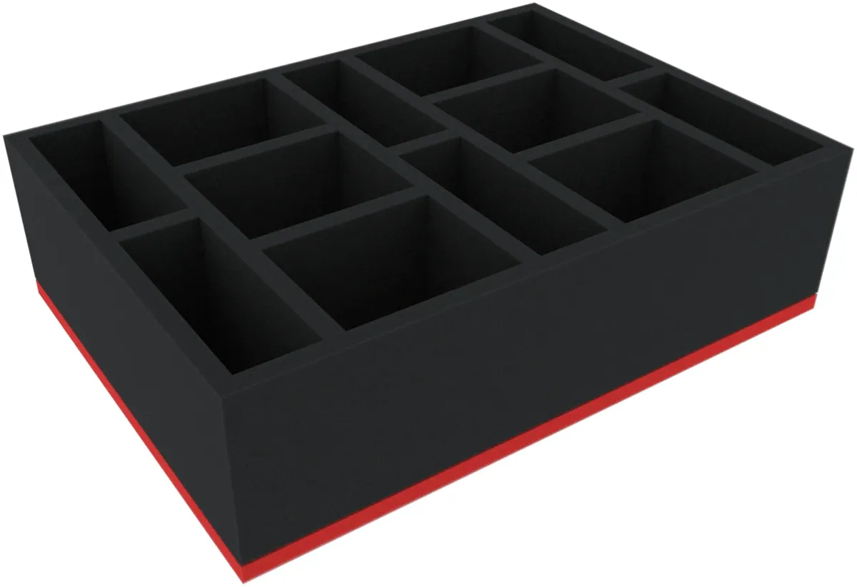 DDMFEL090BO-PE 90 mm foam tray with 12 compartments