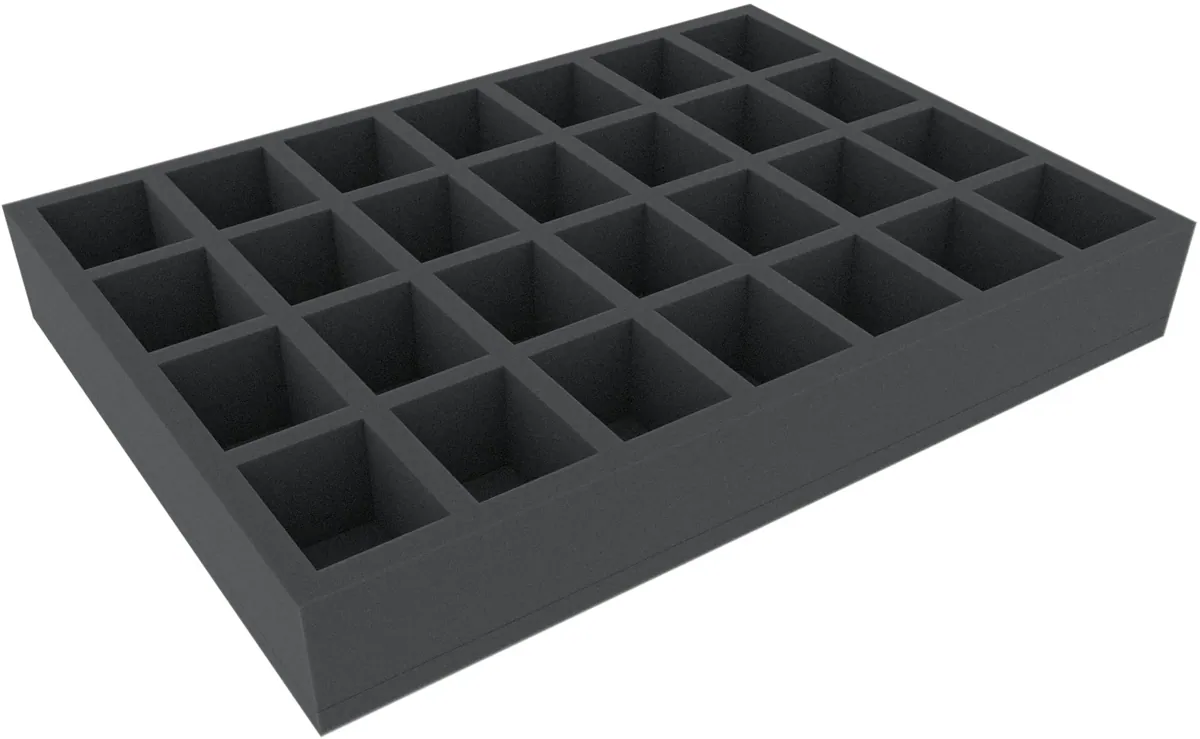 DDMFOK050BO 360 mm x 260 mm x 50 mm foam tray for board games with 28 compartments