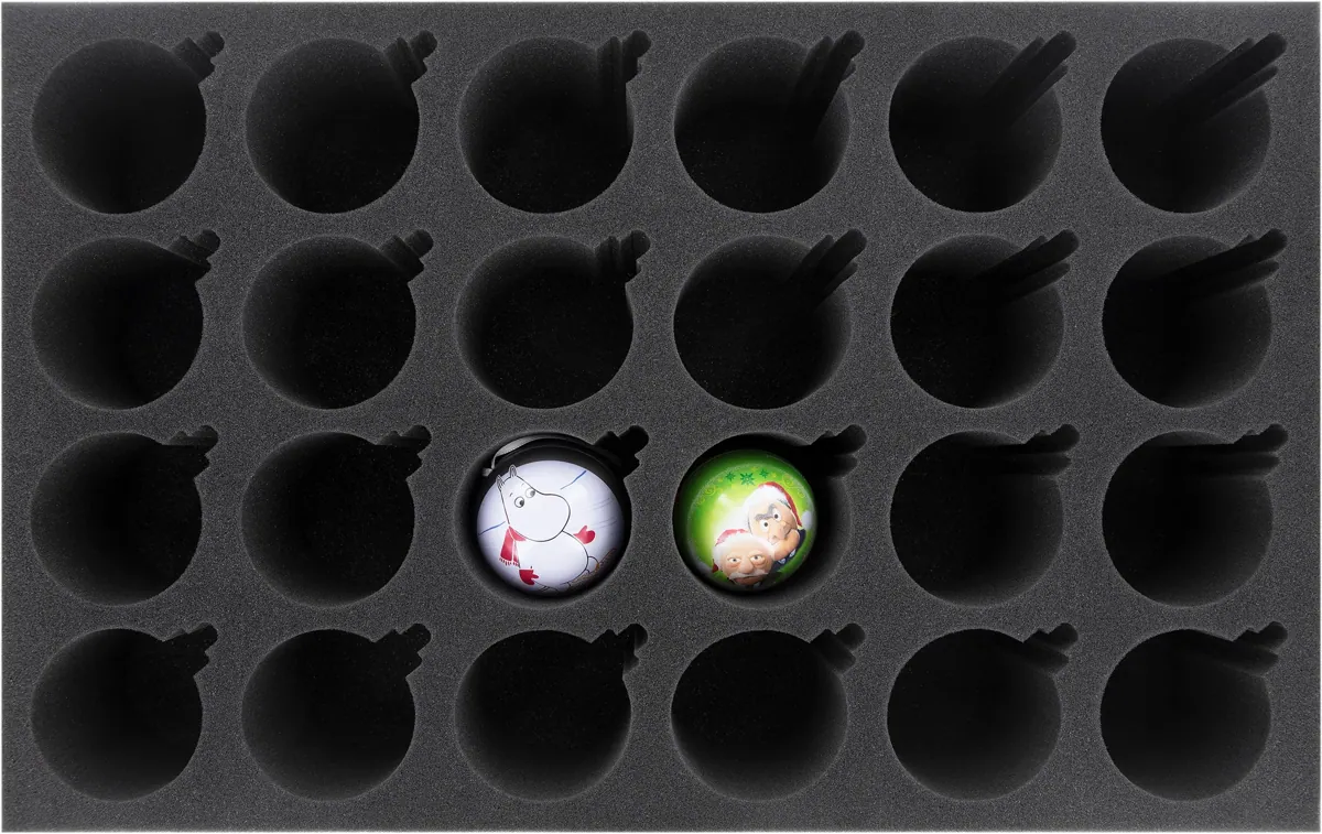 DS080A001 Feldherr foam tray for 24 Christmas baubles diameter 70 mm with crown