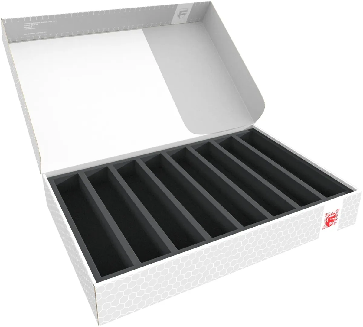 Feldherr Storage Box DSLB075 for model railway locomotives, wagons and vehicles - 8 slots for 00 Gauge - horizontal